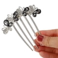 thumbnail image 5 of Unique Bargains Women Rhinestone Inlaid Flower Hair Comb, Hair Accessory, Rhinestone Butterfly Head Pieces Gray, 5 of 7