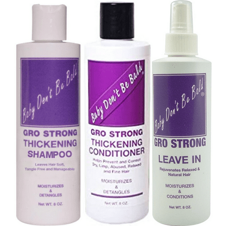 BABY DON'T BE BALD Gro Strong Thickening Shampoo, Conditioner, Leave-In