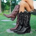 thumbnail image 7 of SACFOF Cowboy Boots For Women - Western Mid-Calf Cowgirl Boots - Wide Calf Pointed Toe Embroidered Fashion Western Chunky Pull On, 7 of 7