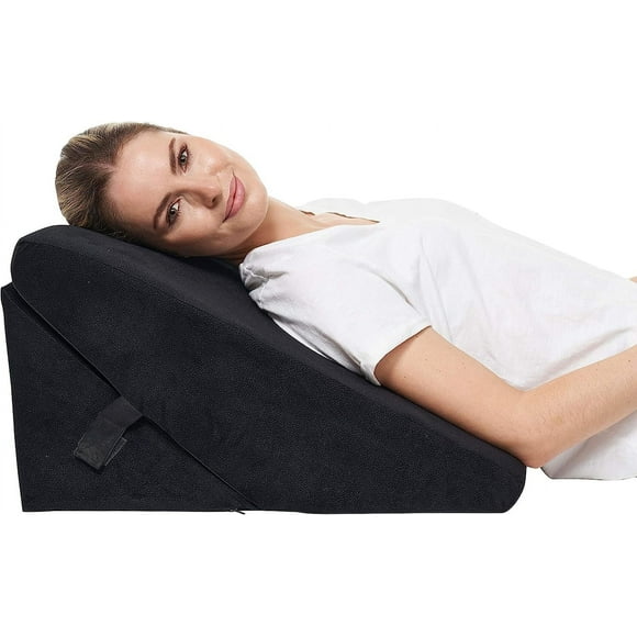 AIR-Adjustable Bed Wedge Pillow for Sleeping - 7 in 1 Incline Folding Memory Foam Cushion - Body Positioner System for Legs or Back | Support Pillow Helps Acid Reflux, Anti Snoring, Heartburn, GERD