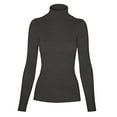 thumbnail image 4 of Cielo Chandail Basique Extensible à Col Roulé pour Femmes Gris Anthracite L, 4 of 4
