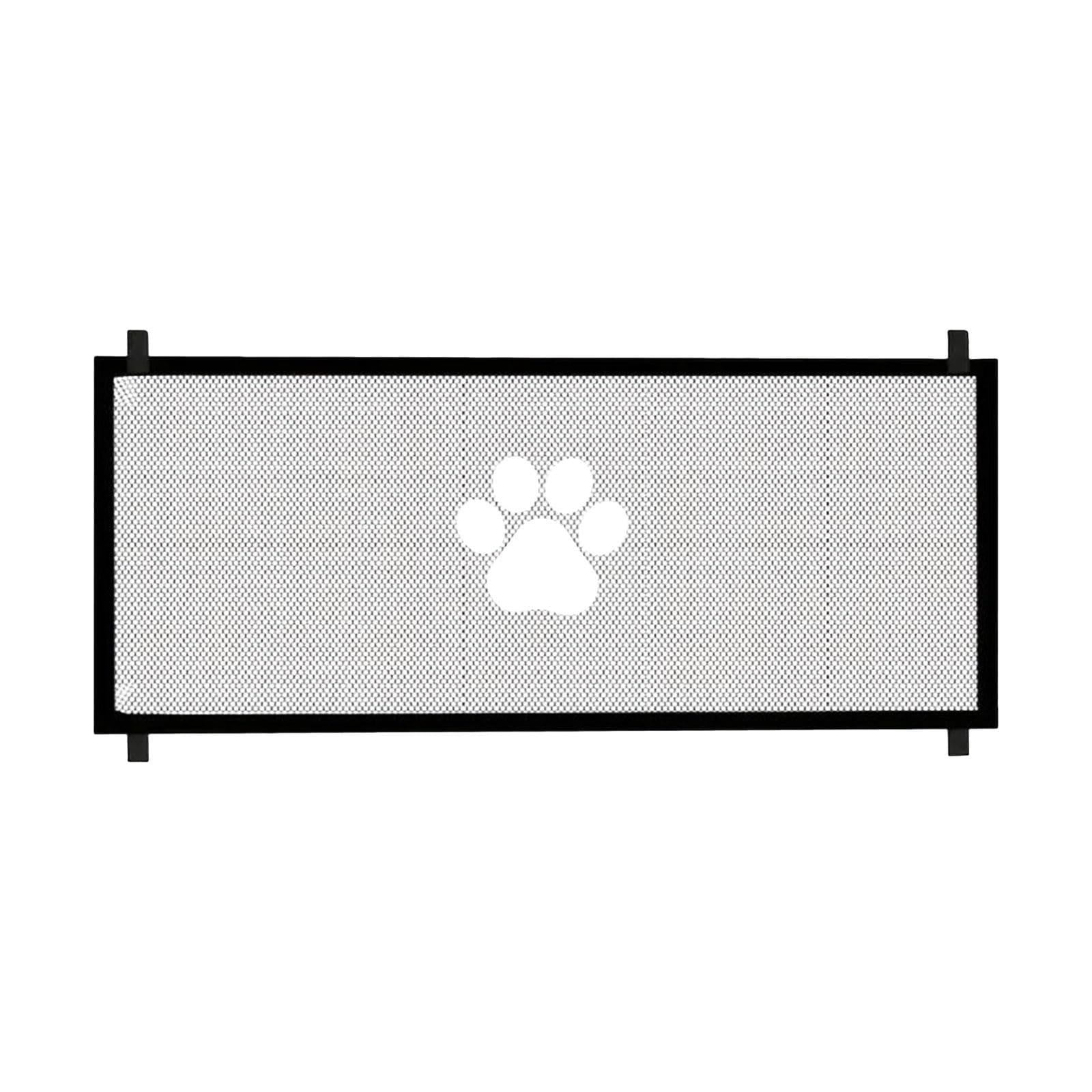 Pet Safety Gate Mesh Screen, Portable Dog Cat Isolation Barrier for Doorways, Stairs and Hallways, Retractable Mesh Gate with Paw Print Design, Easy Install Indoor Pet Fence for Home