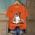 thumbnail image 2 of Akiihool Womens Halloween Shirts Halloween T Shirt Women Vintage Graphic Coffee Tees Shirt Short Sleeve Casual Funny Halloween Party Shirts Orange,XXXL, 2 of 4