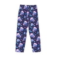 thumbnail image 3 of Lsque Blue Skull Crystal Print Men's Pajama Pants, Lounge Pant - Comfortable Home Wear,Elastic Waistband, Stylish Design-Small, 3 of 9