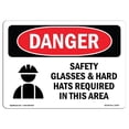 thumbnail image 1 of SignMission OS-DS-A-1218-L-1555 12 x 18 Po Signe de Danger OSHA - Symbole de Sécurité et Casques Requis, 1 of 1
