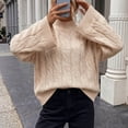 thumbnail image 4 of ShomPort Womens Oversized Sweater Turtleneck Cable Knit Soft Long Sleeve Pullover Fall Winter Sweaters Casual Tops, 4 of 7