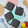 thumbnail image 5 of Juego de 4 piezas de manoplas grandes de algodón para horno, resistente al calor, soporte cuadrado para ollas, suministros de cocina, 17*17cm TUNC Sencillez, 5 of 5