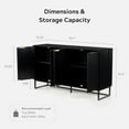 thumbnail image 6 of EYYTHUNG 4 Door Fluted Sideboard Buffet Cabinet, Modern Accent Storage Credenza with Adjustable Shelves, Black, 6 of 7