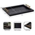 thumbnail image 2 of Kate and Laurel Halsey Rectangle Decorative Wooden Tray with Polished Metal Handles, 17 x 13, Black and Gold, Modern Glam Wood Rectangular Serving Tray for Display or Decoration, 2 of 9