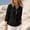 *Black, variant on ClodeEU Women's Waffle Knit Henley V Neck 3/4 Roll Sleeve Tunic Top,Loose Solid Casual Shirt Black,Women's Plus L