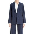 thumbnail image 3 of Max Studio London Womens Jacquard One Button Blazer Jacket, Blue, Small, 3 of 6