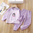thumbnail image 2 of NOLDARES 2 Pieces Boys Pajamas Toddler Boys Long Sleeve Cotton Pjs Kids Sleepwear Sets,Purple,7-8 Y, 2 of 4