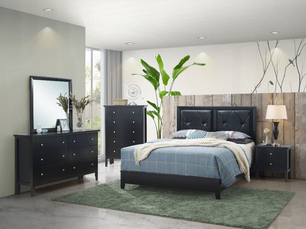Queen Size Metal Platform Bed Frame with No Box Spring, Black for Bedroom
