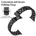 thumbnail image 4 of Metal band Compatible with Apple Watch Band 38mm 40mm 41mm for women, Slim and Thin Stainless Steel Replacement Adjustable Wristband for iWatch Series 9/8/7/6/5/4/3/2/1/SE, Black, 4 of 7
