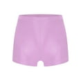 thumbnail image 2 of Sxiwei Kids Girls Solid Color Athletic Gymnastics Shorts Metallic Sparkle Active Tumbling Dance Bottoms Lavender 14, 2 of 4