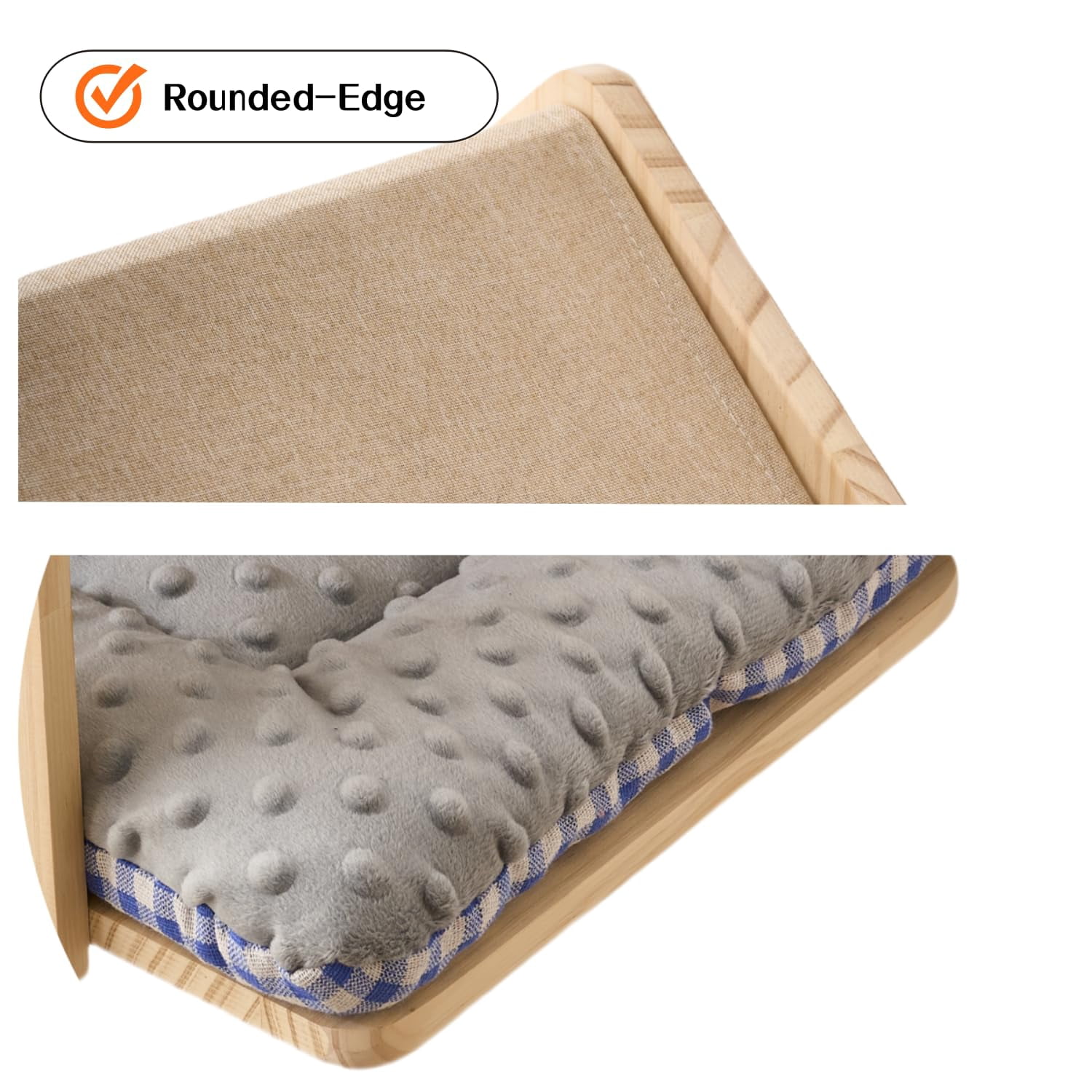 Wood Cat Wall Shelves Bed  2-pack Wall-mounted Box Condo House Perch Furniture With Washable Pillow Cushions