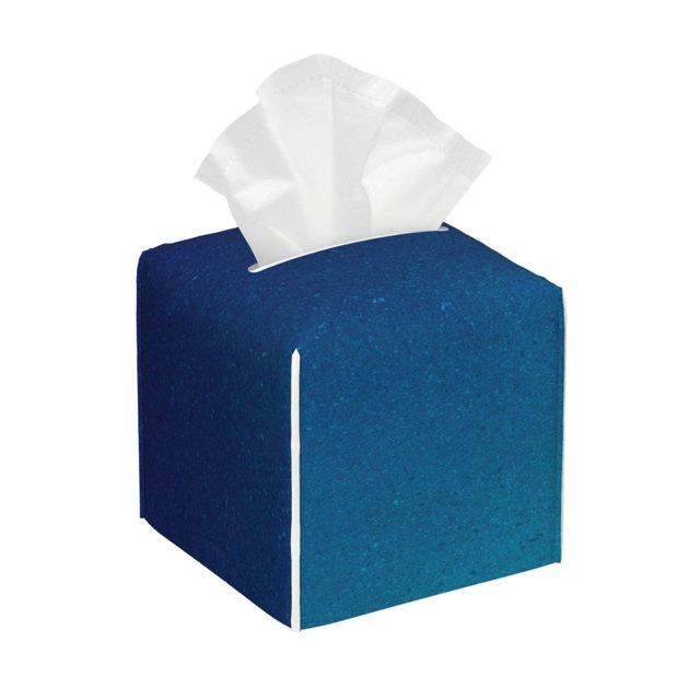 Fotbe teal blue Porta Pañuelos Decorativo de Cuero, Caja Cuadrada Moderna para Pañuelos Faciales, Organizador y Dispensador 5x5x5''
