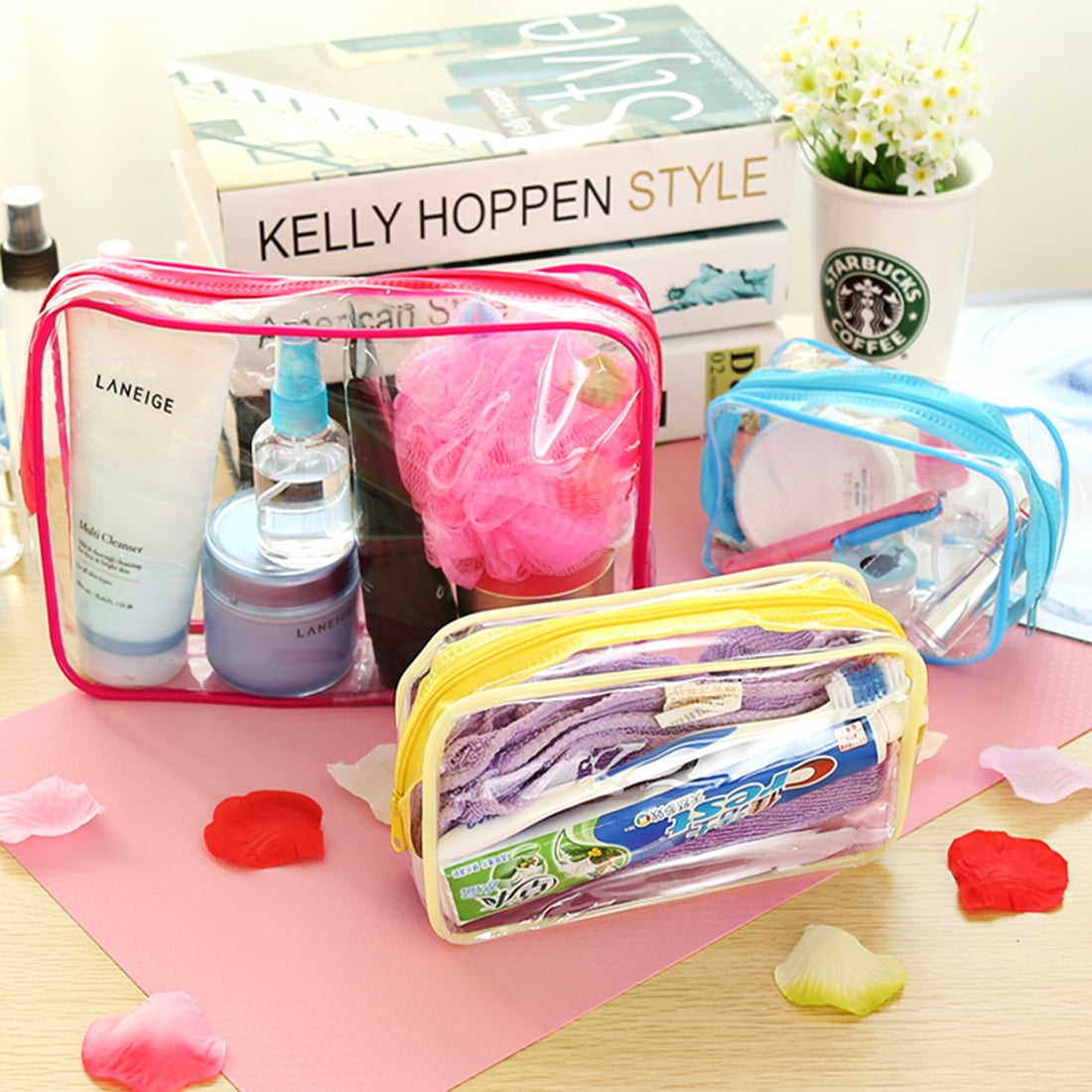 Cosmetic Makeup Clear PVC Travel Wash Bag Holder Organizer ...
