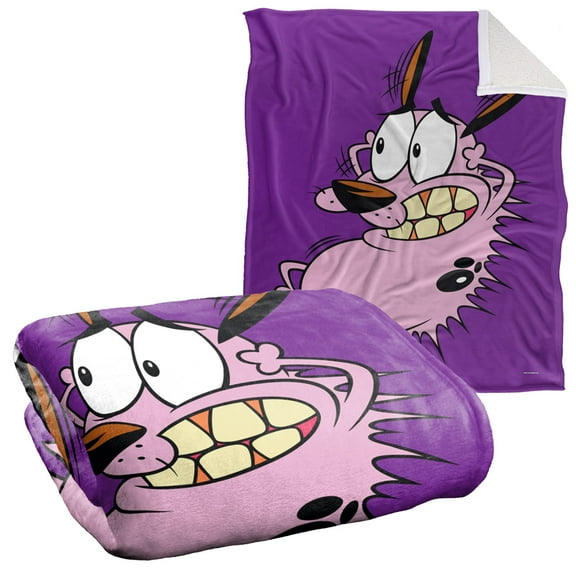 Courage The Cowardly Dog Blanket, Season 3 Cover 50"x60", Silky Touch Sherpa Back Super Soft Throw