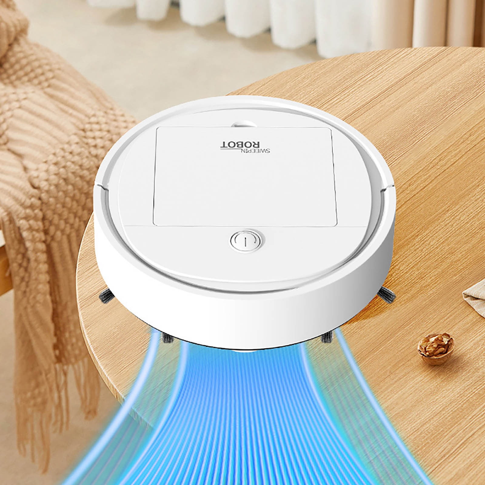 Automatic Robot Vacuum Cleaner for Home Floors, Mini Intelligent Sweeping Machine with Strong Suction, USB Rechargeable Cleaner for Apartments Dorms and Busy Households