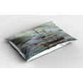 thumbnail image 2 of Ambesonne Old Pillow Sham 2 Pack, Ocean in Wave Rainy Storm, 36"x20", Grey Slate Blue Umber, 2 of 3