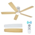 thumbnail image 1 of Ventilateur de Plafond Moderne 52 Pouces avec Lumière DEL à Intensité Réglable – Moteur CC Réversible Silencieux – 3 Couleurs Réglables – Télécommande – Écoénergétique – Montage Affleurant – Noir Mat – Idéal pour Chambre, Salon, 1 of 7