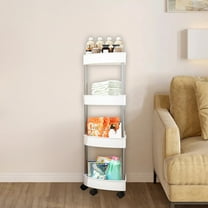 XGFHYJEH Storage Shelves for Kitchen, Bedroom, Bathroom, 4 Tire Plastic Shelves, Storage Shelf Rack, Storage Shelf Unit, Storage Rack with Wheels, Storage Racks and Shelving for Small Spaces