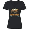 thumbnail image 3 of Inktastic South Dakota Vacation Bear Silhouette Women's V-Neck T-Shirt, 3 of 5
