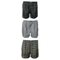 thumbnail image 2 of Knocker Men's 3 Pack Plaid Button Fly Boxer Shorts Red Multi L, 2 of 3