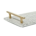 thumbnail image 5 of DecMode 16", 13"W Stoneware Glam Tray, White, 2 - Pieces, 5 of 7