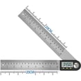 thumbnail image 1 of Protractor digital angle ruler with LCD display, stainless steel angle measurement, angle display for woodwork, home work, craftsmen, 360° angle measurement, hold function 400 mm, 1 of 5