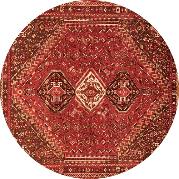 Ahgly Company Indoor Round Persian Orange Traditional Area Rugs, 5' Round