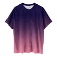 thumbnail image 4 of TAGOLD Womens Plus Size Summer Tops,Womens Plus Size Tops,Fashion Woman Causal Round Neck Printing Blouse Short Sleeve T-Shirt Summer Tops Purple S, 4 of 4