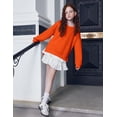 thumbnail image 4 of Arshiner Girls Crewneck Sweatshirt Long Sleeve Pullover Tops Drop Shoulder Side Split Sweatshirts, 4 of 6