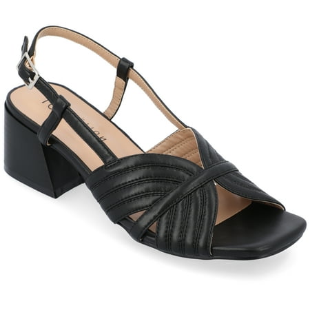 

Journee Collection Womens Kirsi Sling Back Stacked Heel Open Toe Sandals
