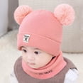 thumbnail image 5 of ZOELNIC Toddler Baby Soft Winter Warm Knitted Hat Earflap Beanie Scarf Set Caps- Pink, 5 of 12