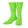 thumbnail image 4 of ODD SOX Basix Neon Green Highlighter Tonal Crew Socks – Large – Soft Cotton Blend Cushioned Athletic, 4 of 5