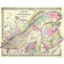Historic Map - New Brunswick Canada - Colton 1855 - 28 x 23 - Vintage Wall Art
