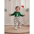 thumbnail image 5 of Jaweiwi Baby Toddler Boy Christmas Clothes Set 3 6 9 12 Months Letter Tree Print Long Sleeve Romper Truck Pattern Long Pants and Hat 3Pcs Outfit, 5 of 9