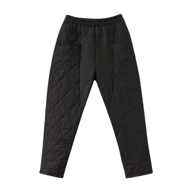 Pantalones cálidos de invierno, pantalones de nieve de compresión, informales con bolsillos, pantalones térmicos ligeros de utilidad, suaves para L