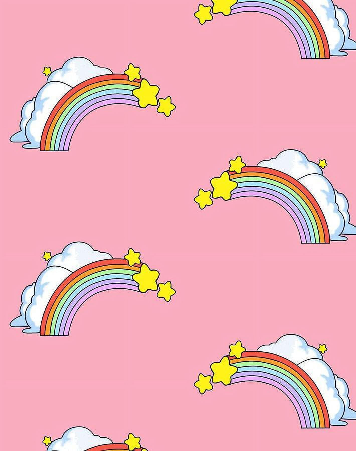 Barbie Rainbows Removable Vinyl Wallpaper, Bubblegum