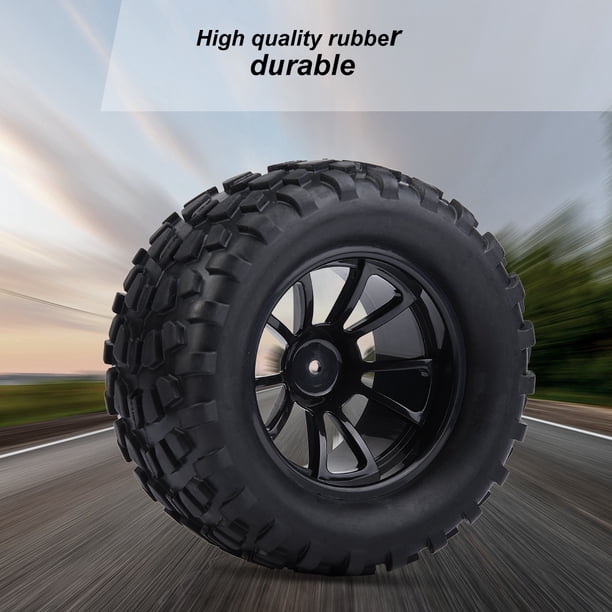 Mxzzand Pneus de voiture RC 2 pièces RC camion pneus roues hexagonales en caoutchouc avec jeux