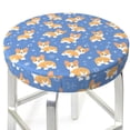 thumbnail image 3 of Easygdp Corgi Print Easy To Install Bar Stool Covers&Stool Covers Round&Elastic Stool Cover, Barstool Covers,Washable&Bottom With Elastic Edge-14 inch, 3 of 7