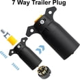 thumbnail image 2 of 7 Way Trailer Plug (2 Pack), 12V 7 Pin Trailer Wiring Replacement Plug, 7 Point Round RV-Style Trailer Light Connector Towing Wiring Harness Connector for RV, Boat, and Trailers,Black, 2 of 11