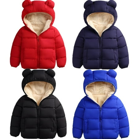 

Pudcoco Toddler Baby Girl Boy Snow Wear Winter Warm Children Sports Parkas Unisex Baby Bear Ears Hooded Jackets Cotton Padded Coats