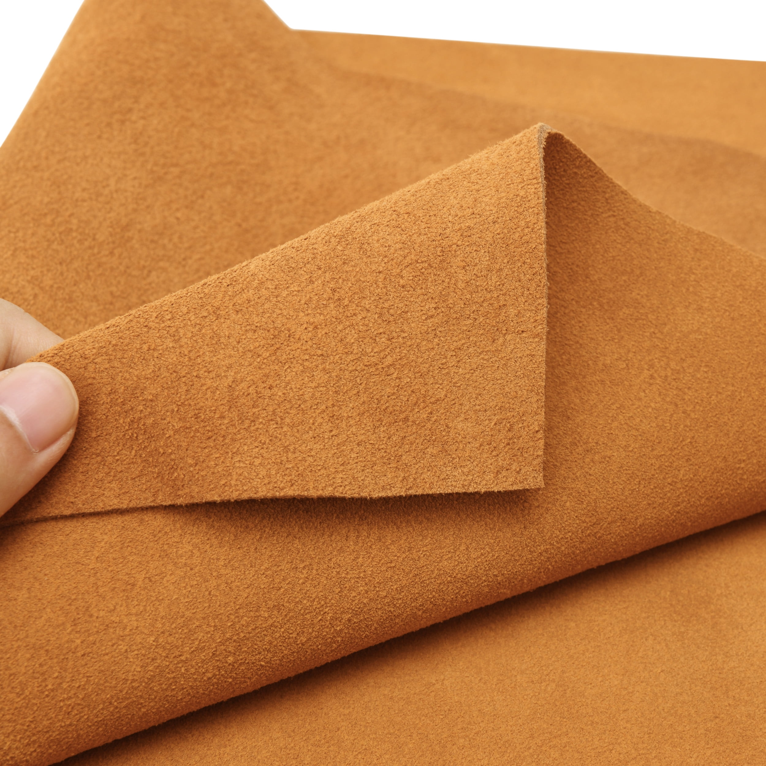 Genuinue Suede Leather Skin Square for Craft Hobby DIY Gift Leather Pieces 1.5MM-2.0MM Thickness / Yellow