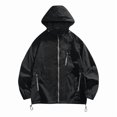 thumbnail image 5 of COSFO Lightweight Men Jacket Solid Zip Up Sun Protection Hooded Windbreaker Loose Quick Dry Hiking Long Sleeve Casual Mens Coats, 5 of 5