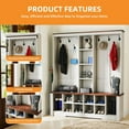 thumbnail image 3 of Uforic Large White Hall Tree with Shoe Storage, Coat Rack with Bench for Entryway, Adjustable Shelf, 3 of 6