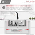 thumbnail image 5 of Stylish Undermount 33" Stainless Steel Low Divider 50/50 Double Bowl Kitchen Sink with 4 accs S-501XG, 5 of 11