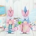 thumbnail image 3 of 11.42in Easter Decorations Faceless Gnome Plush Doll with Bunny Ears for Table Shelf Display, Spring Easter Decor Plush Gnome Figurine for Easter Decorations for Home, 3 of 5